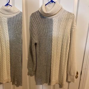 Grey cream sweater dress cable knit X large juniors